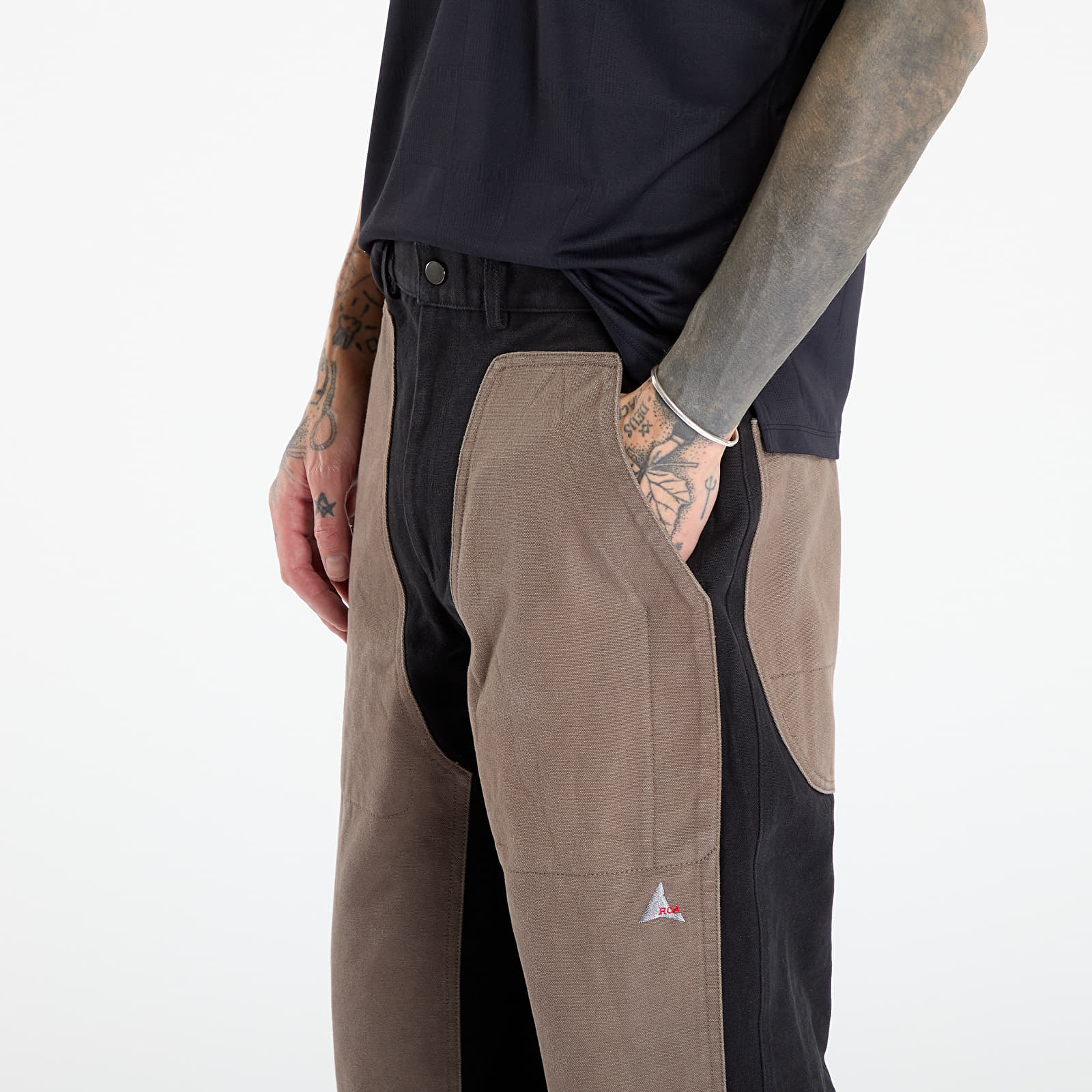 Bikses ROA Fomes Double Knee Washed Canvas Pant Black/ Grey