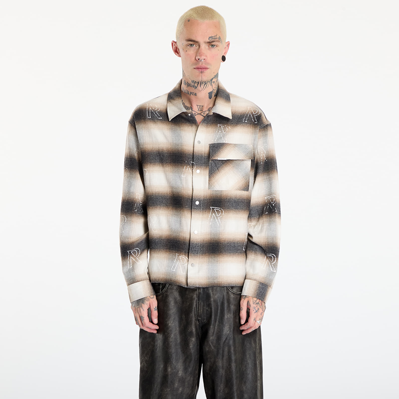 Shirt REPRESENT All Over Initial Flannel UNISEX Latte S