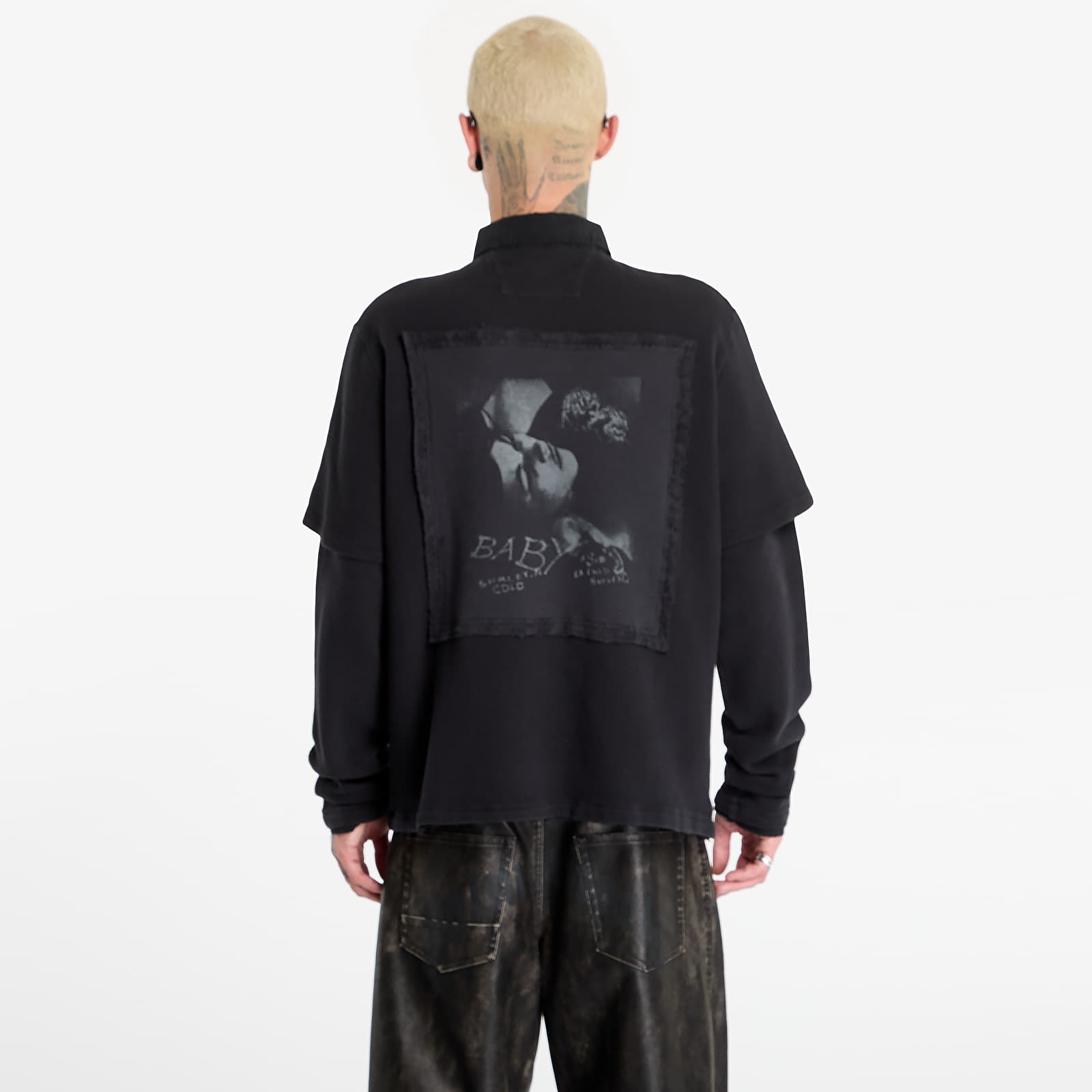 T-shirts MISBHV Layered Polo Longsleeve Washed Black