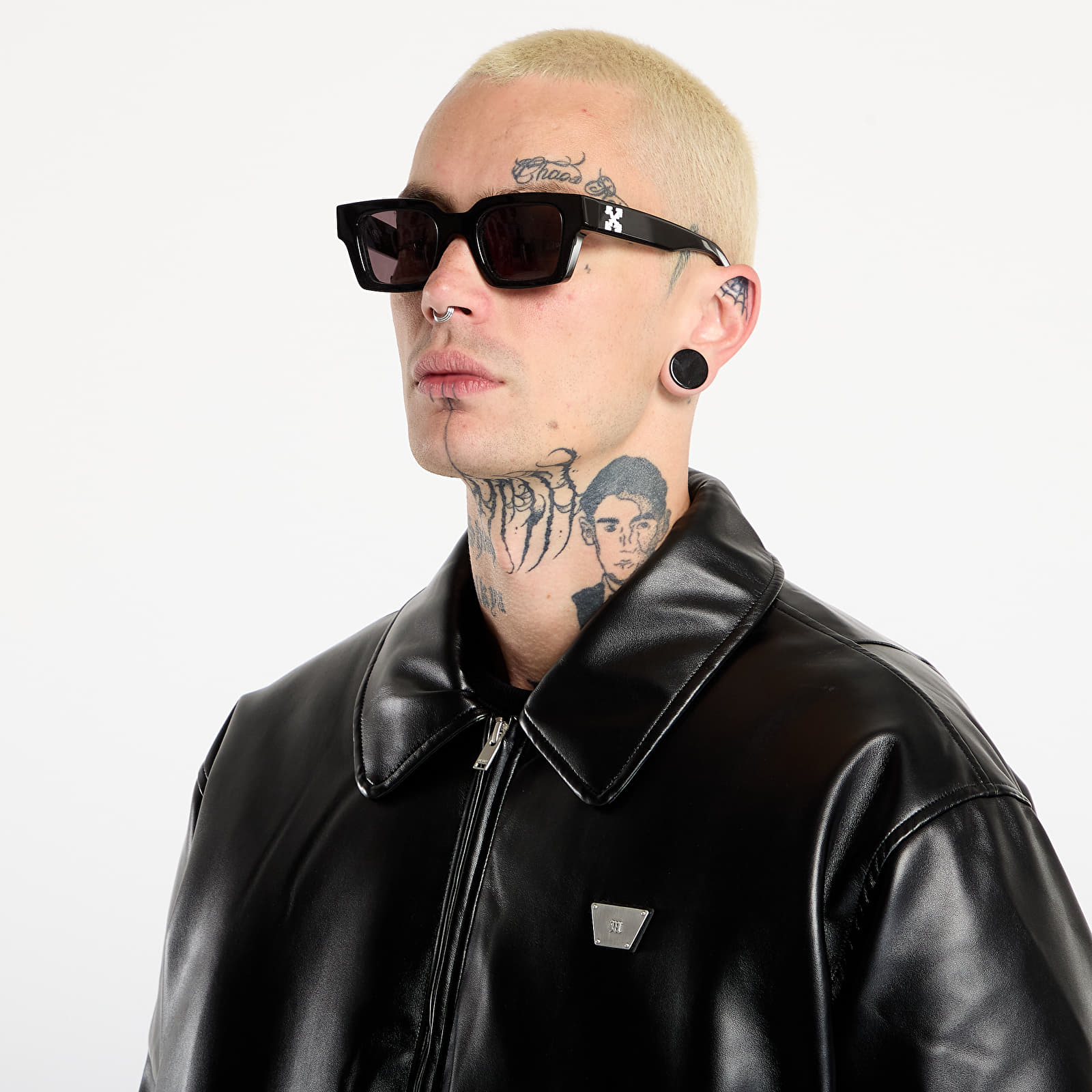 Jakne MISBHV Faux Leather Puffer Bomber Jacket Black