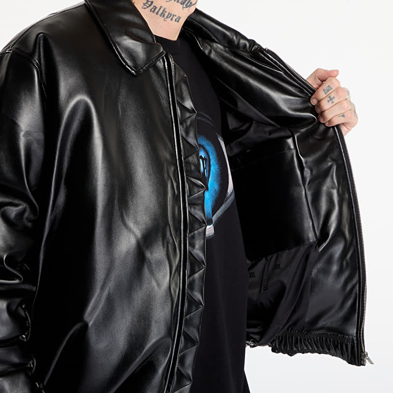 Jackets MISBHV Faux Leather Puffer Bomber Jacket Black (251M427