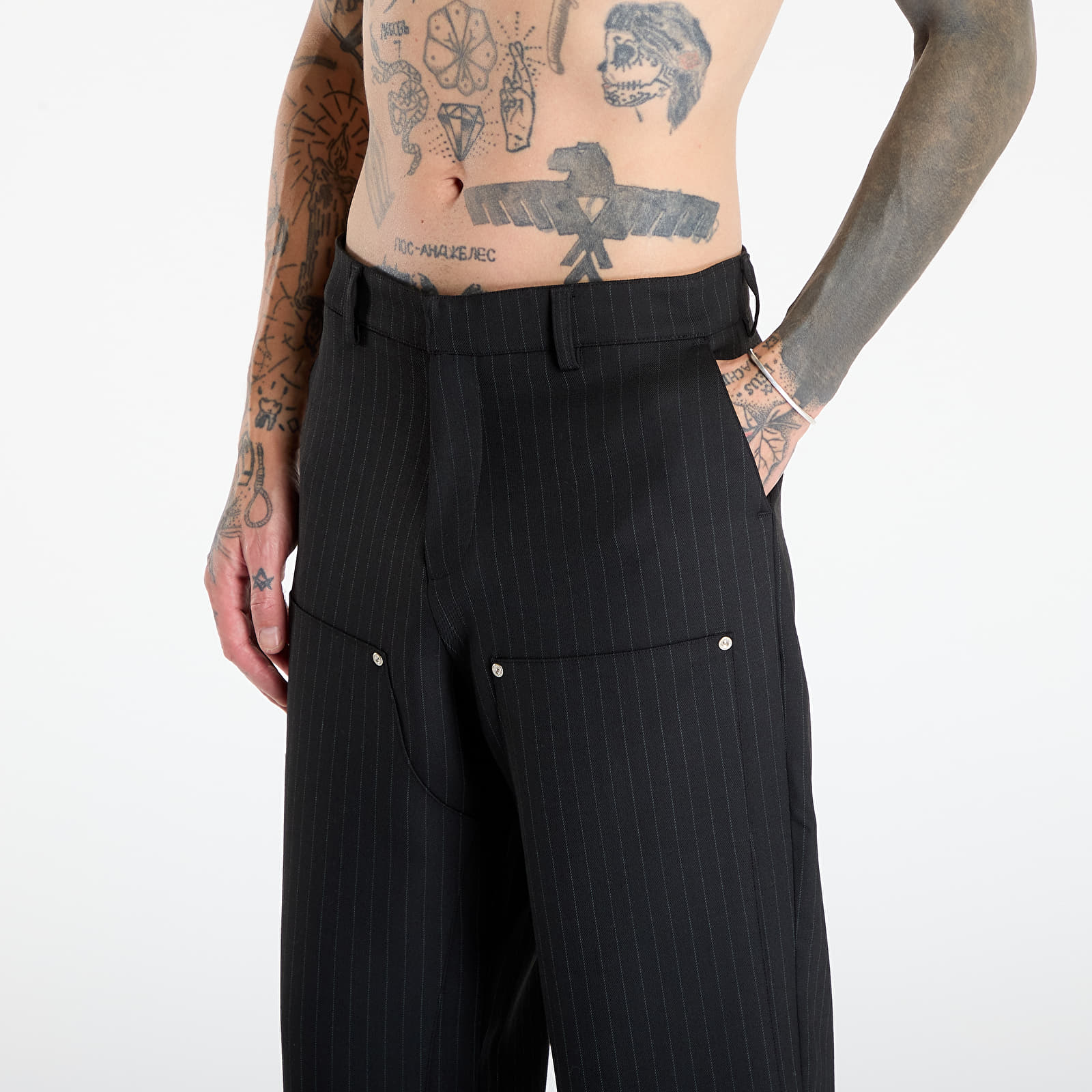 Hosen MISBHV Pinstripe Carpenter Trousers  Black
