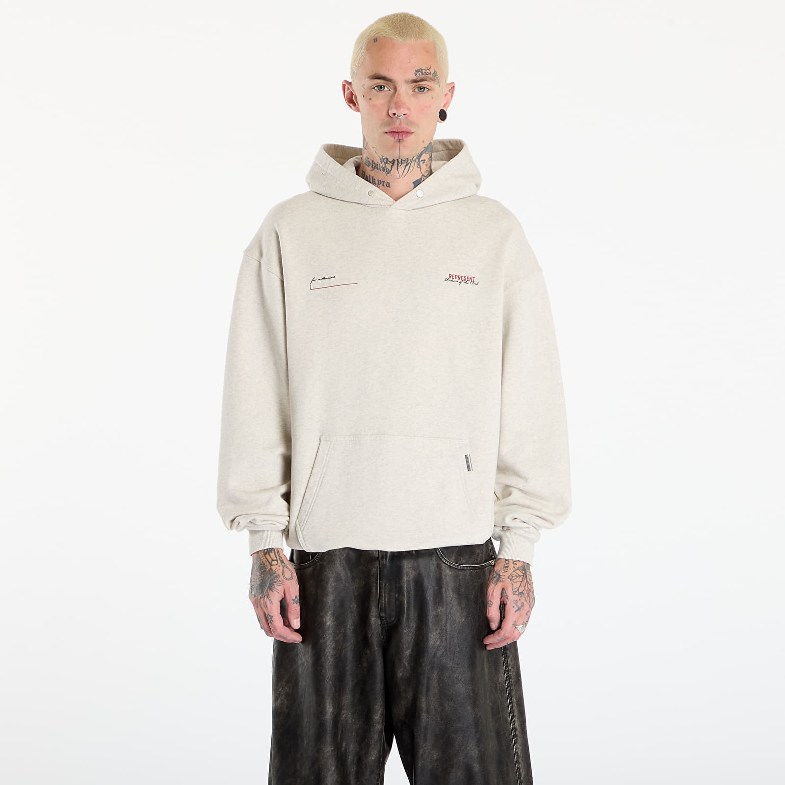 Hanorac REPRESENT Patron Of The Club Hoodie UNISEX Cream Marl L