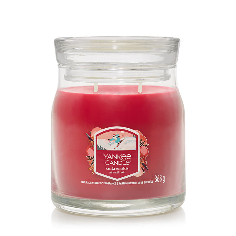 Yankee Candle Signature Medium Jar 2 Wicks Santa On Skis