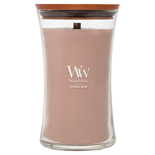 Woodwick Large Hourglass Candle Patchouli Creme