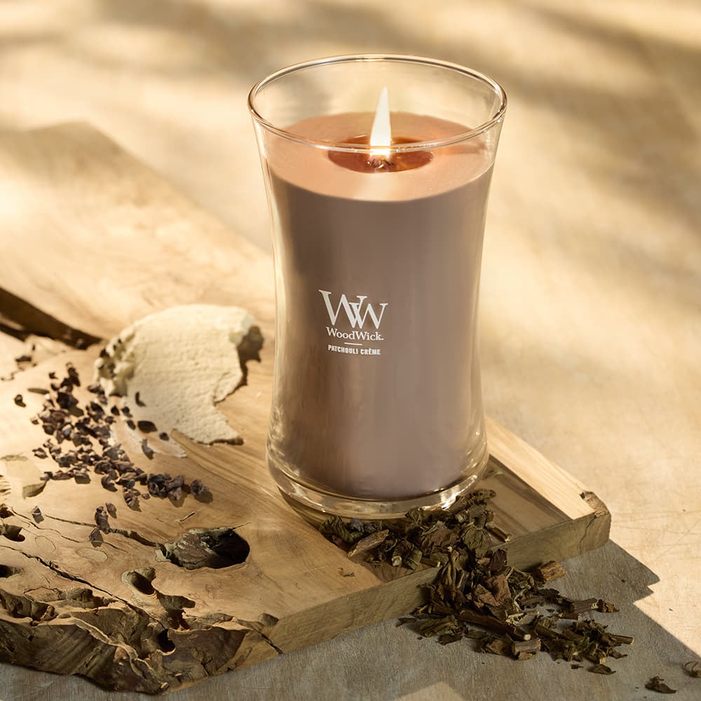 Ostatní doplňky Woodwick Large Hourglass Candle Patchouli Creme