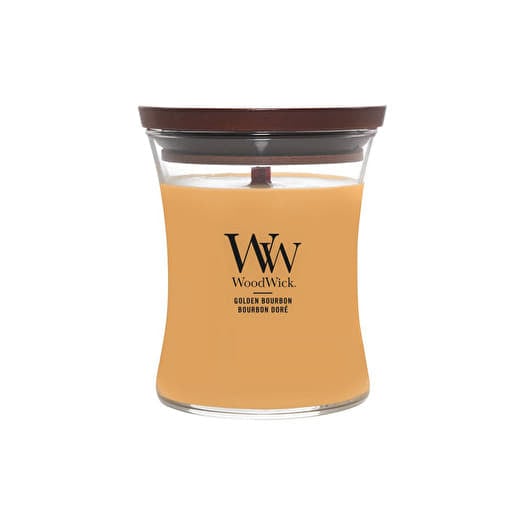Woodwick Medium Hourglass Candle Golden Bourbon