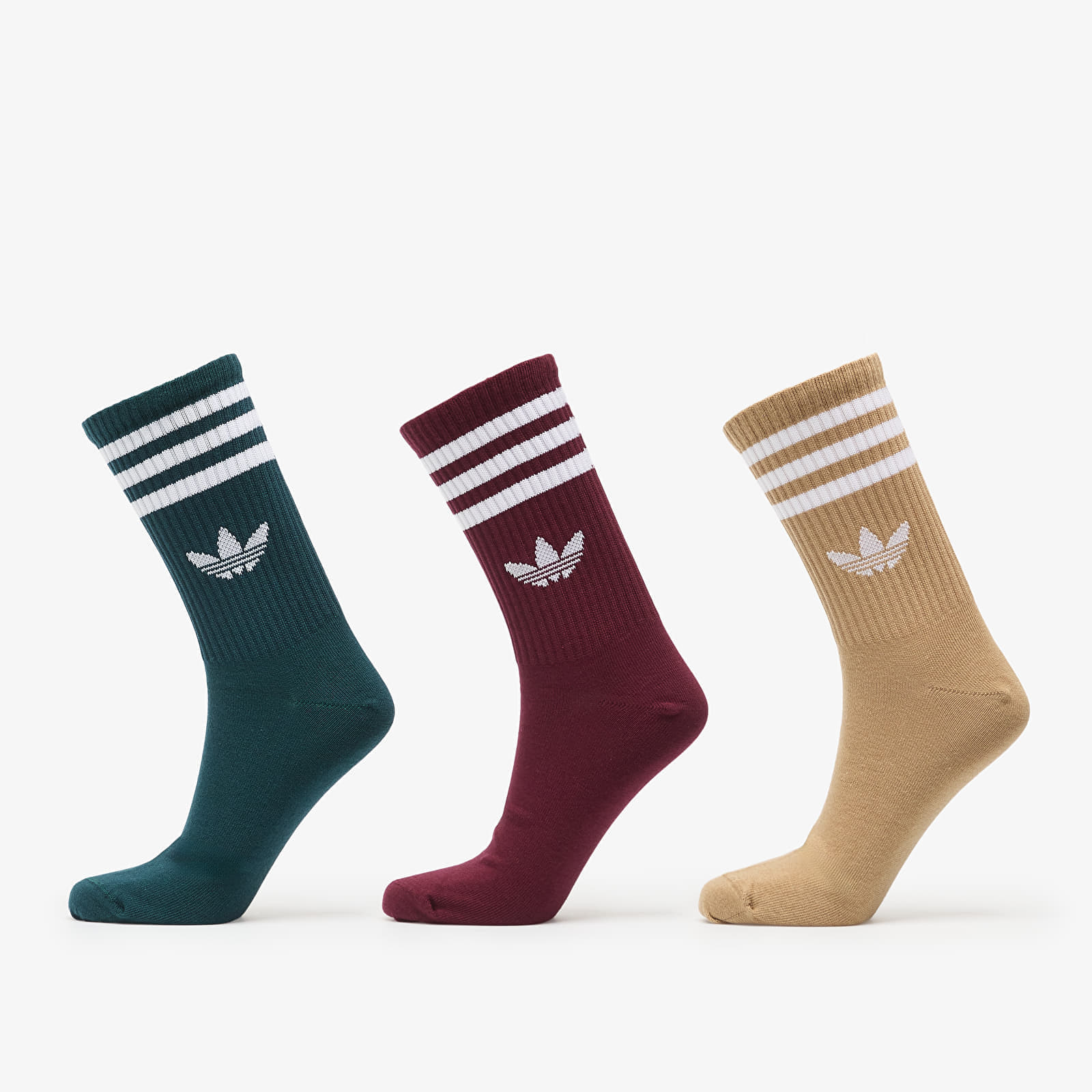 adidas 3-Stripes Crew Socks 3-Pack Maroon/ Aurora Ivy/ Cardboard 43-45