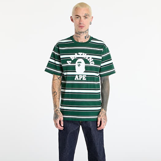 T-skjorte A BATHING APE College Stripe Tee Green