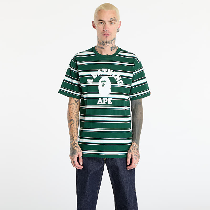 T-shirt A BATHING APE College Stripe Tee Green