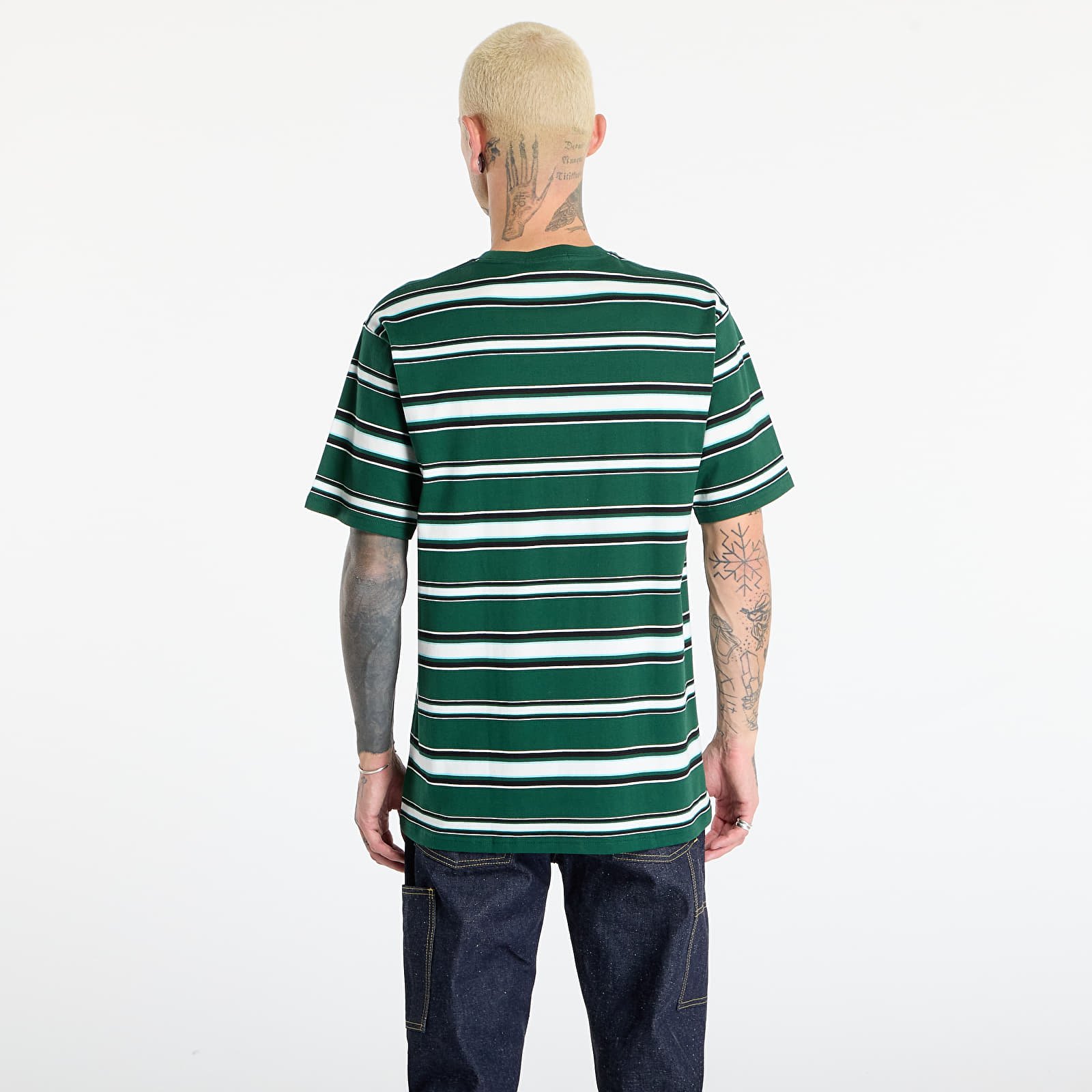 Männer T-Shirts A BATHING APE College Stripe Tee Green