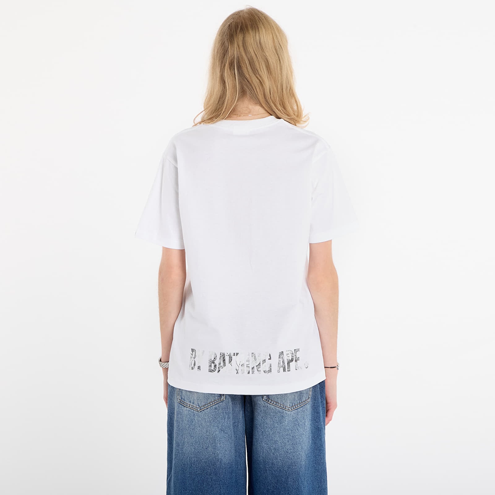 T-shirts de homem A BATHING APE Tree Edge Camo Ape Face Tee UNISEX White