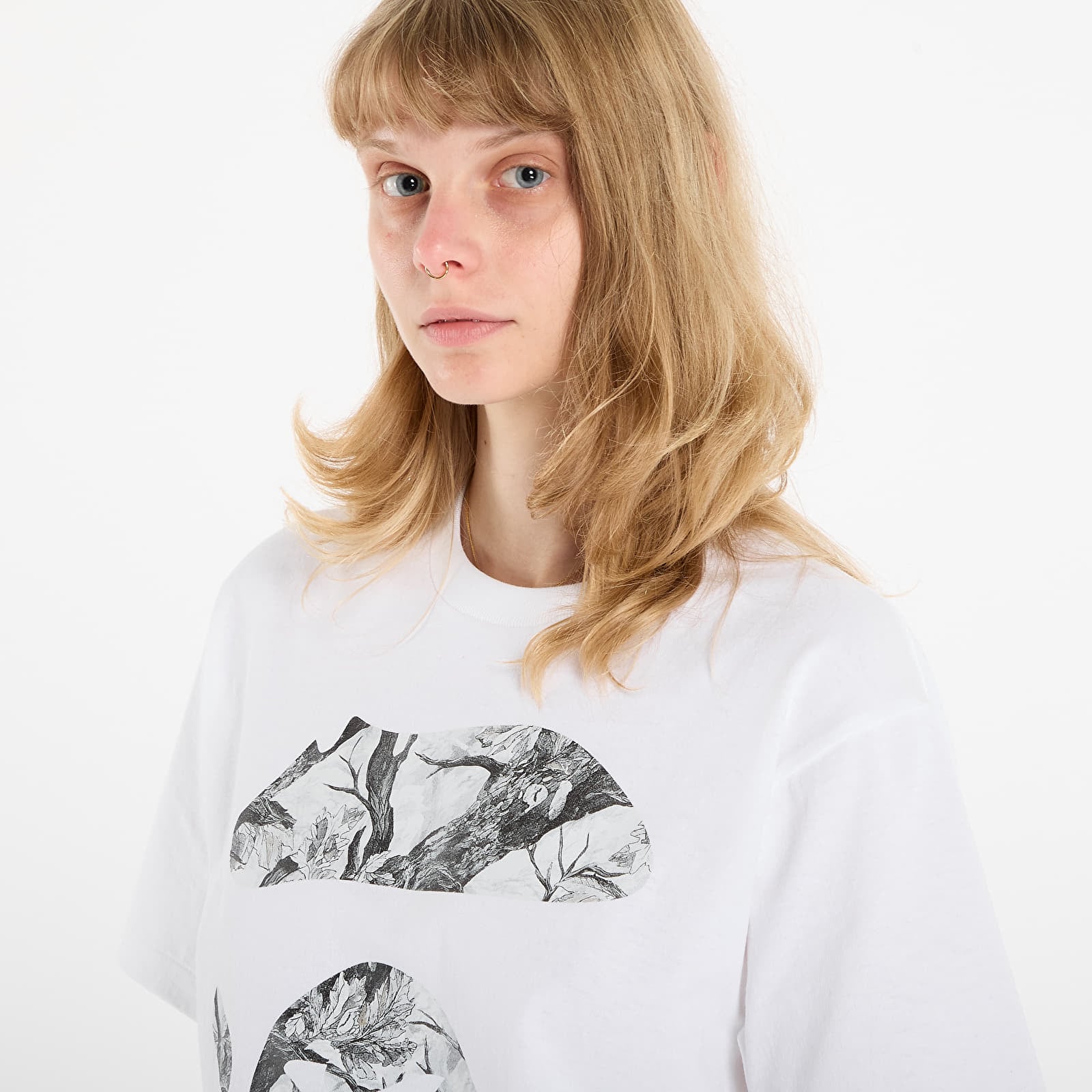 T-shirts de homem A BATHING APE Tree Edge Camo Ape Face Tee UNISEX White