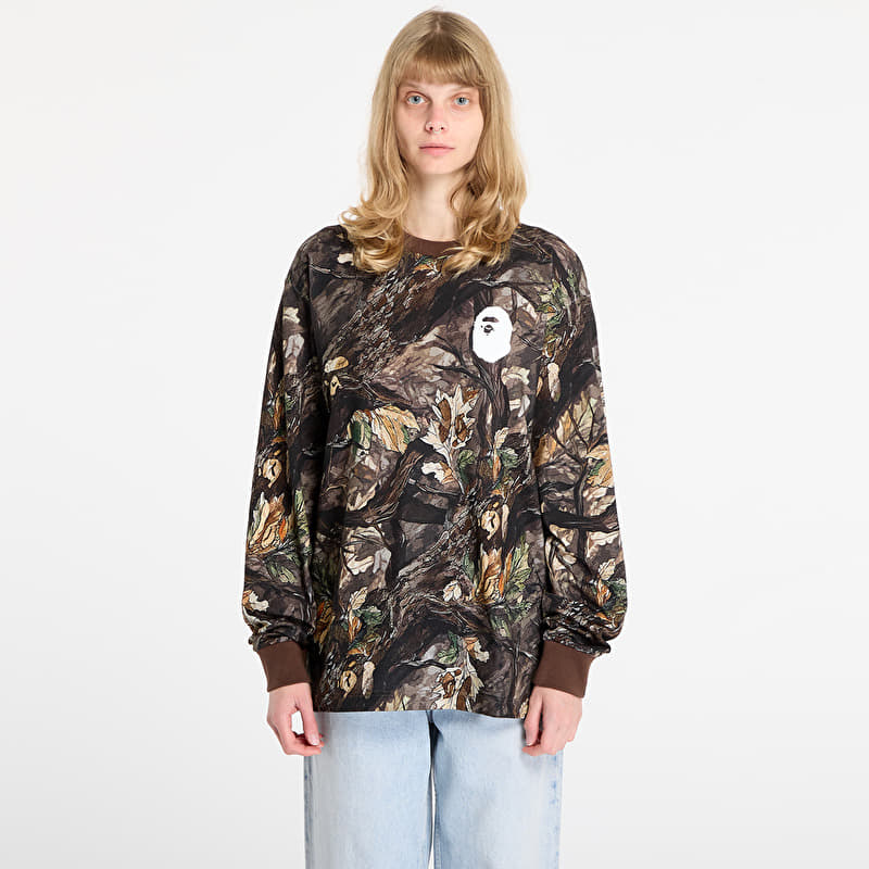 Tričko A BATHING APE Tree Edge Camo Relaxed Fit Ls Tee UNISEX Brown