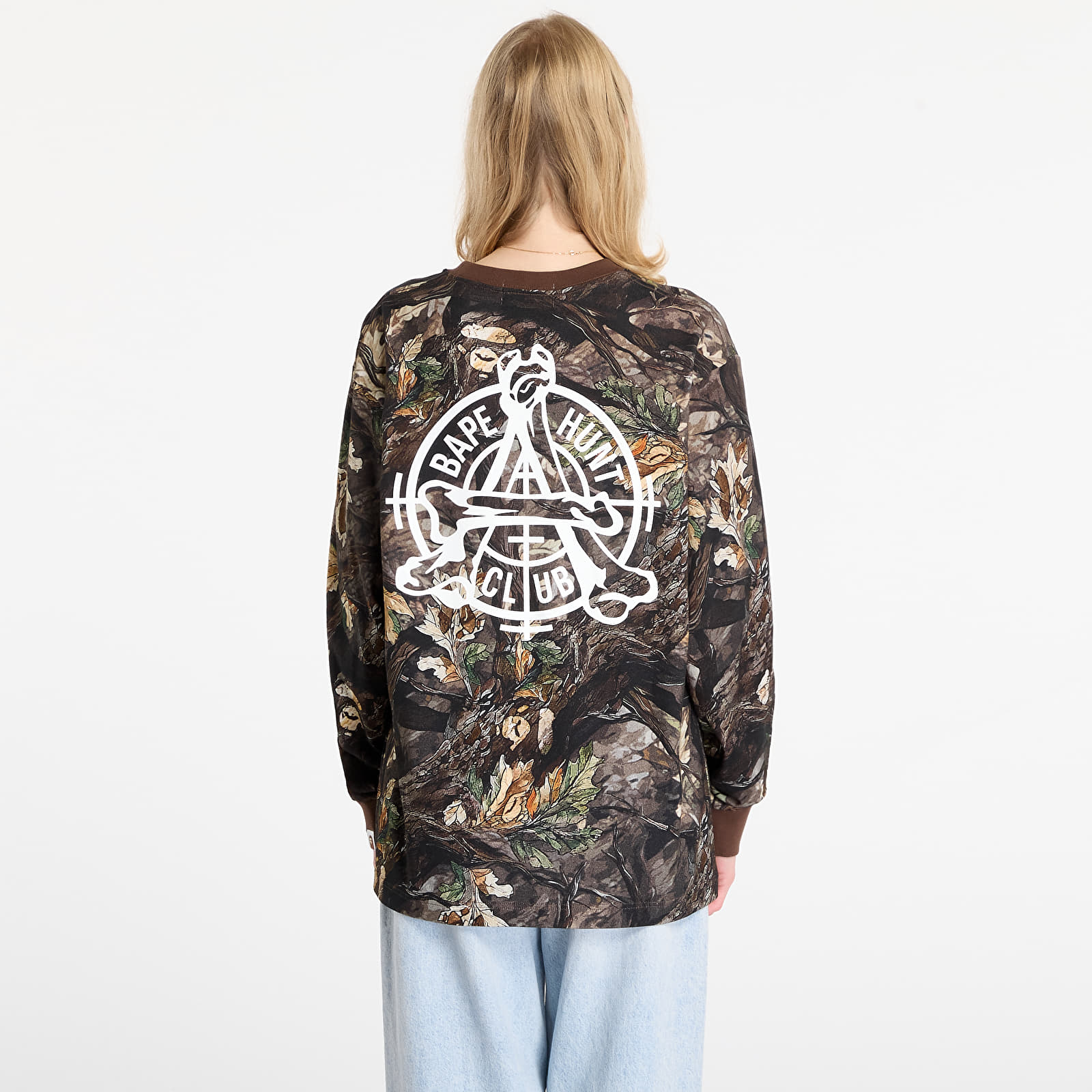 T-skjorter for menn A BATHING APE Tree Edge Camo Relaxed Fit Ls Tee UNISEX Brown