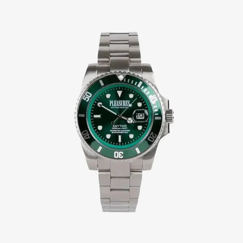 Herren Uhren PLEASURES Anytime Watch Silver/Green
