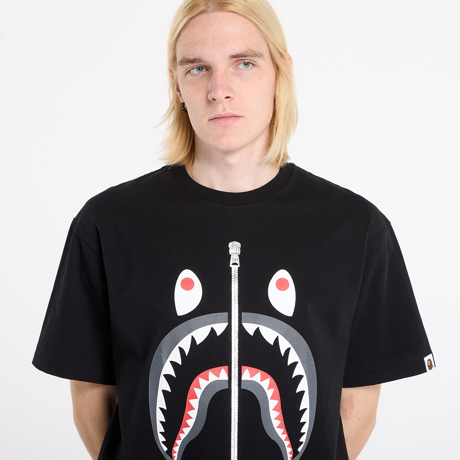 T-shirts de homem A BATHING APE Shark Tee UNISEX Black
