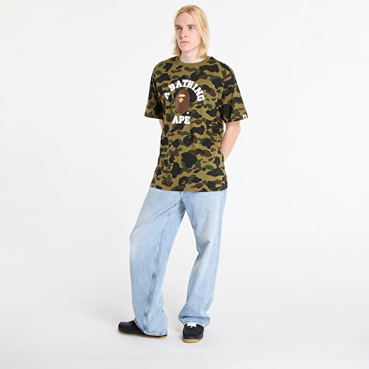 A BATHING APE 1St Camo College Tee UNISEX Green | Footshop