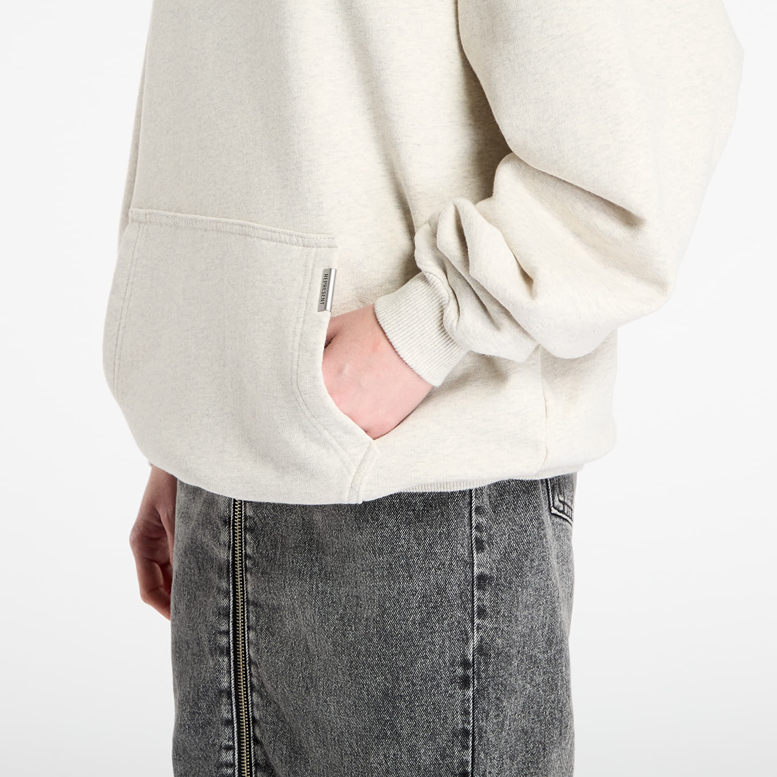 Džemperiai su gobtuvais ir džemperiai REPRESENT Patron Of The Club Hoodie UNISEX Cream Marl