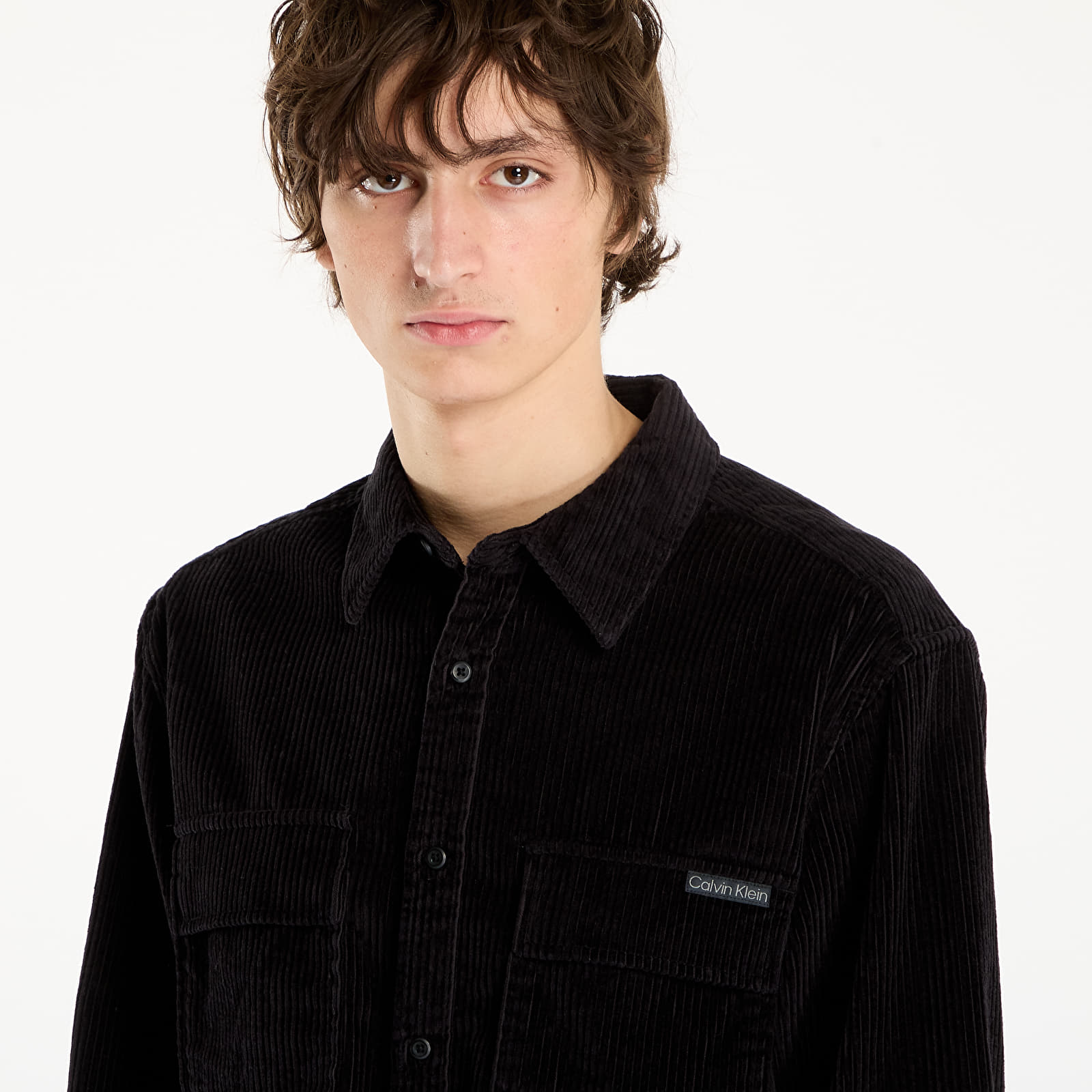 Vīriešu krekli Calvin Klein Jeans Ls Corduroy Pocket Shirt Black