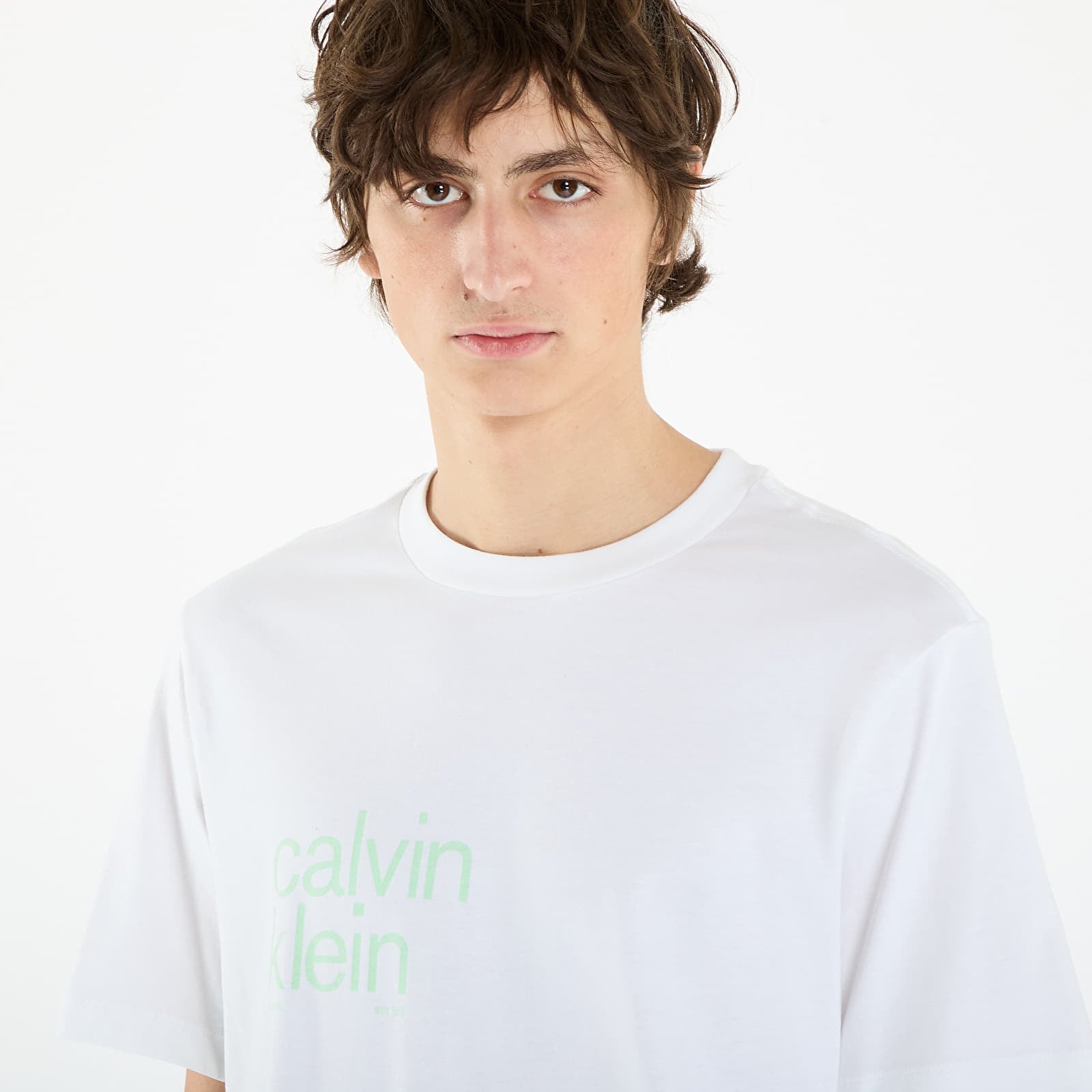 Moške majice  Calvin Klein Jeans Ss 20S Io Ck Graphic Tee White