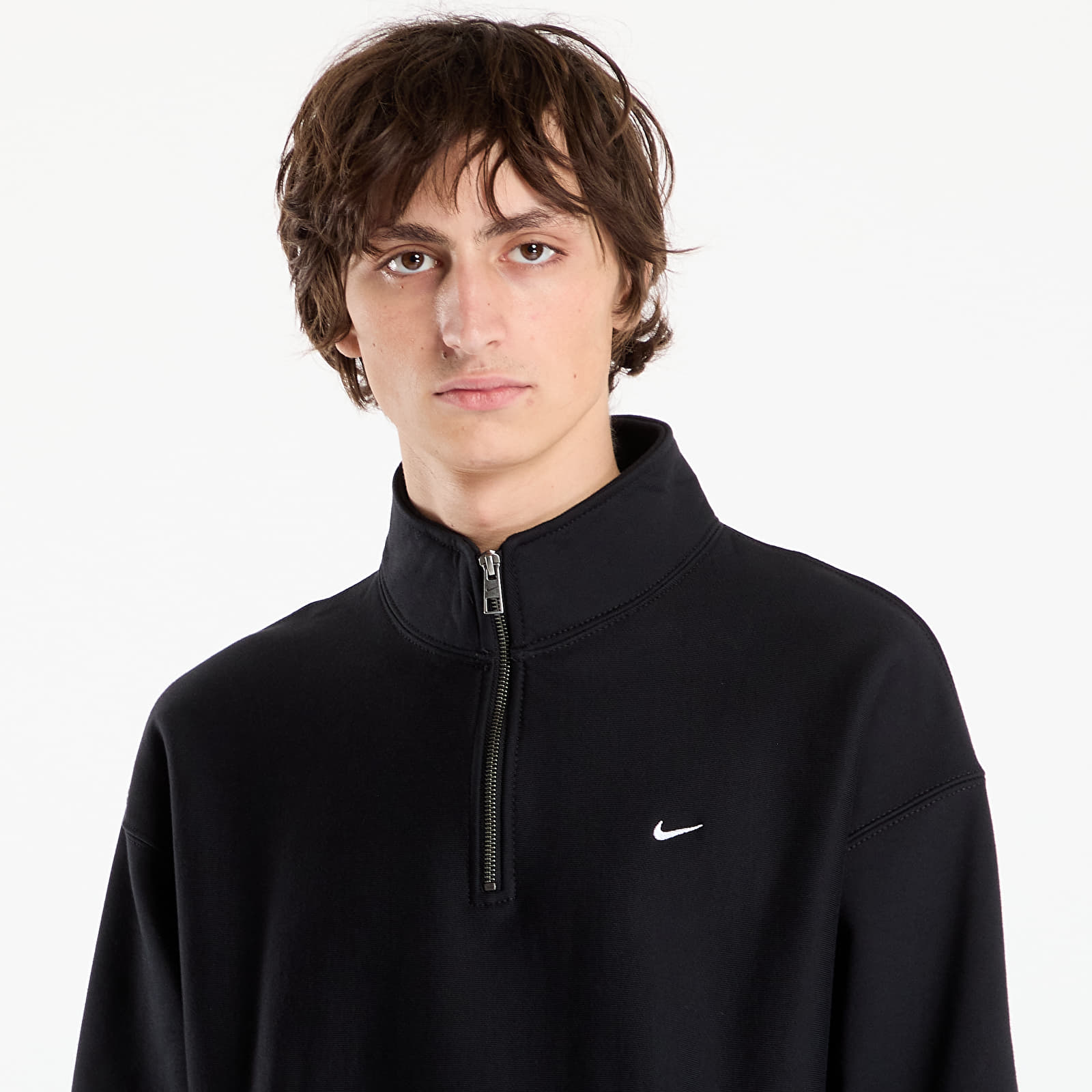 Hoodies and sweatshirts Nike Solo Swoosh Men's Fleece Quarter-Zip Top Black/ White