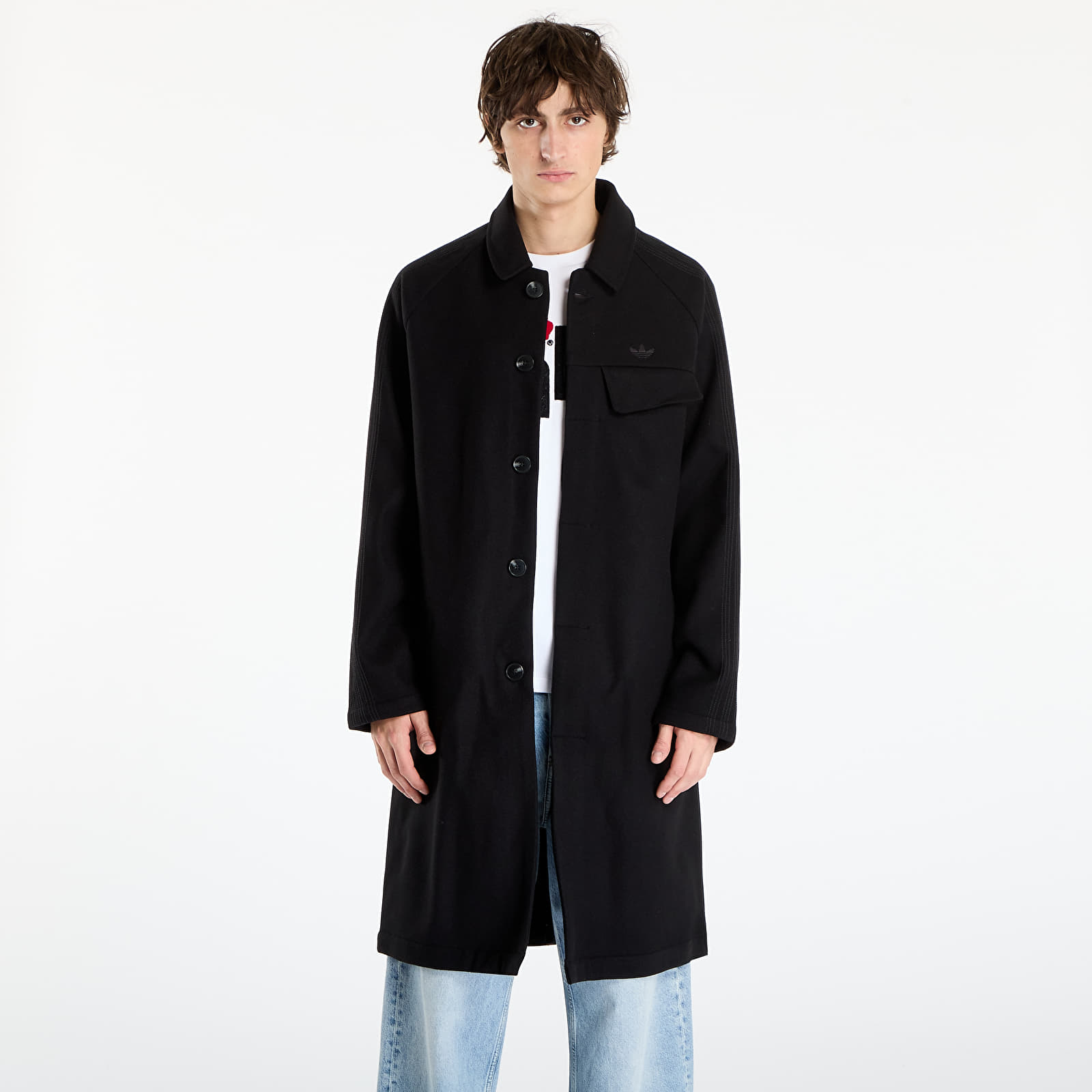 Men's jackets adidas Premium Essentials Wool Overcoat Black