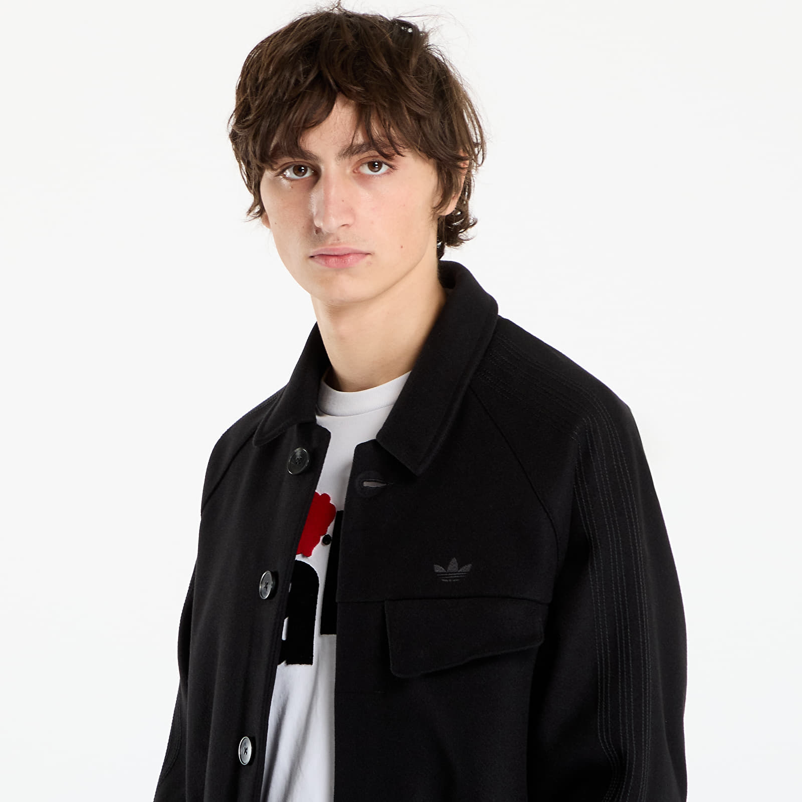 Men's jackets adidas Premium Essentials Wool Overcoat Black
