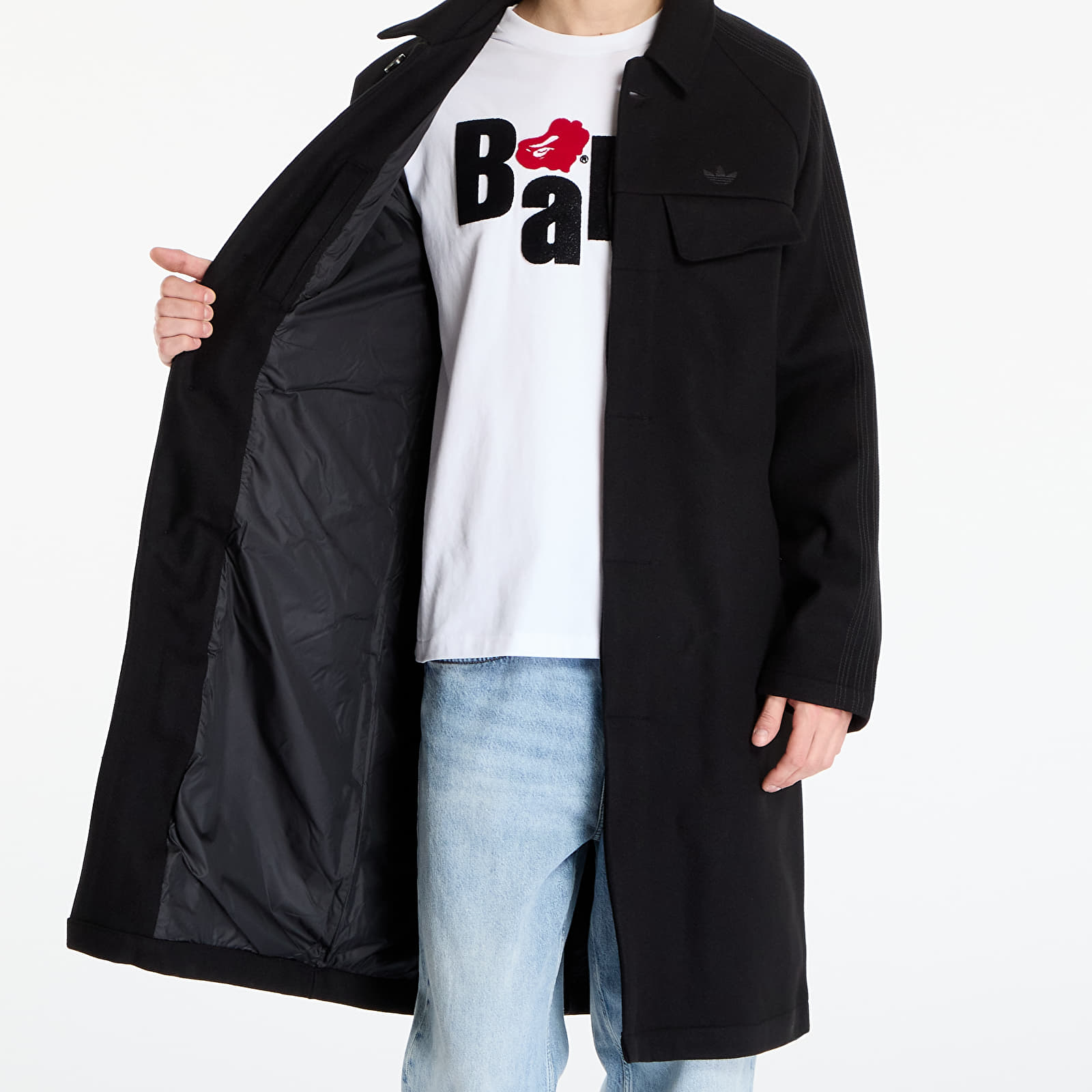 Men's jackets adidas Premium Essentials Wool Overcoat Black