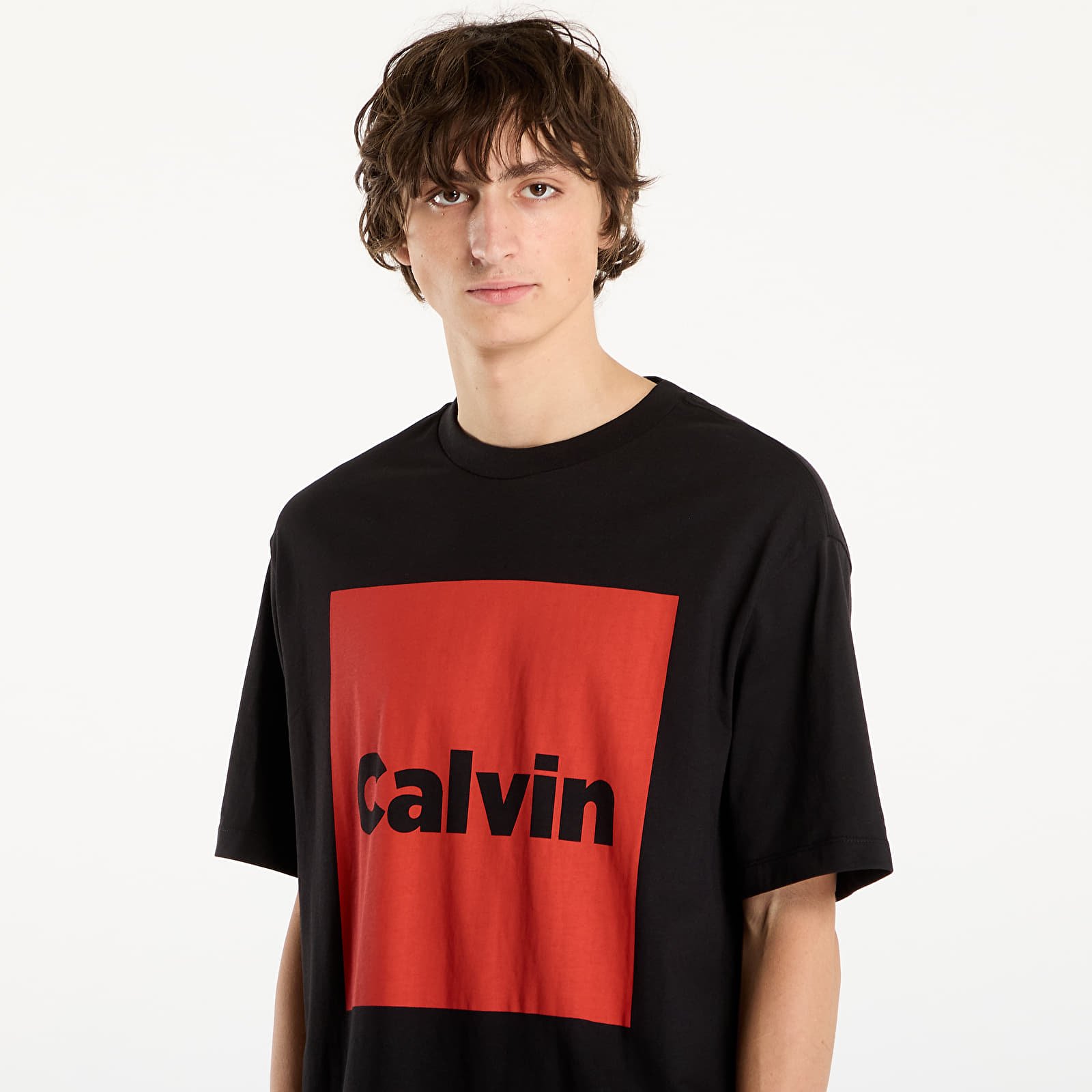Men's T-shirts Calvin Klein Jeans Ss 16S Io Calvin Box Graphic Tee Black