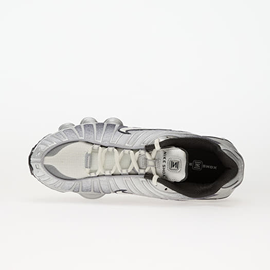 靴 NIKE W SHOX TL /LLIC SILVER-WHITE Nike Shox TL White Metallic Silver Max Orange (Women's) - AR3566
