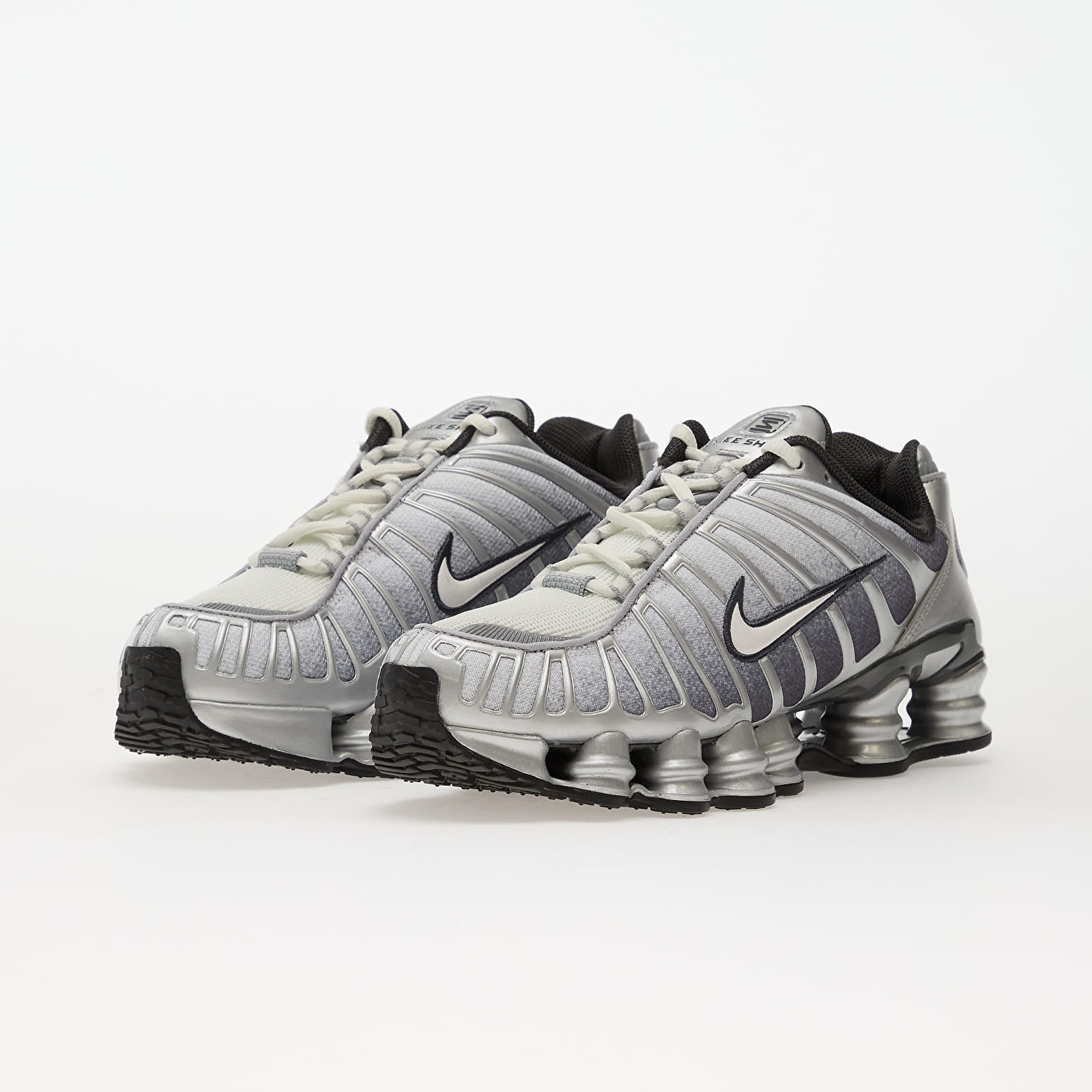 Herren Sneaker und Schuhe Nike Shox Tl Print Metallic Silver/ Summit White-Wolf Grey