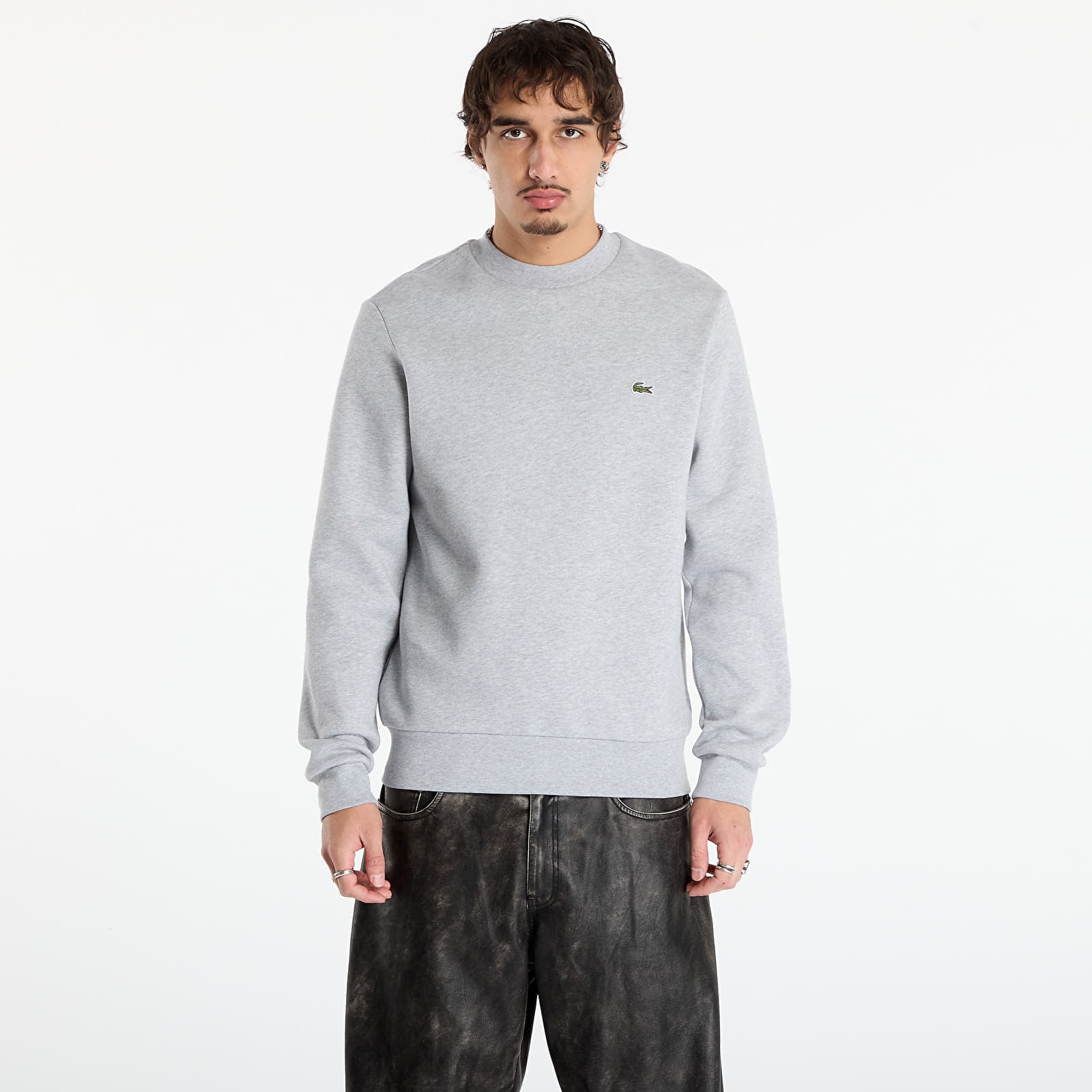 Sweatshirt LACOSTE Mens Sweatshirt Silver Chine L