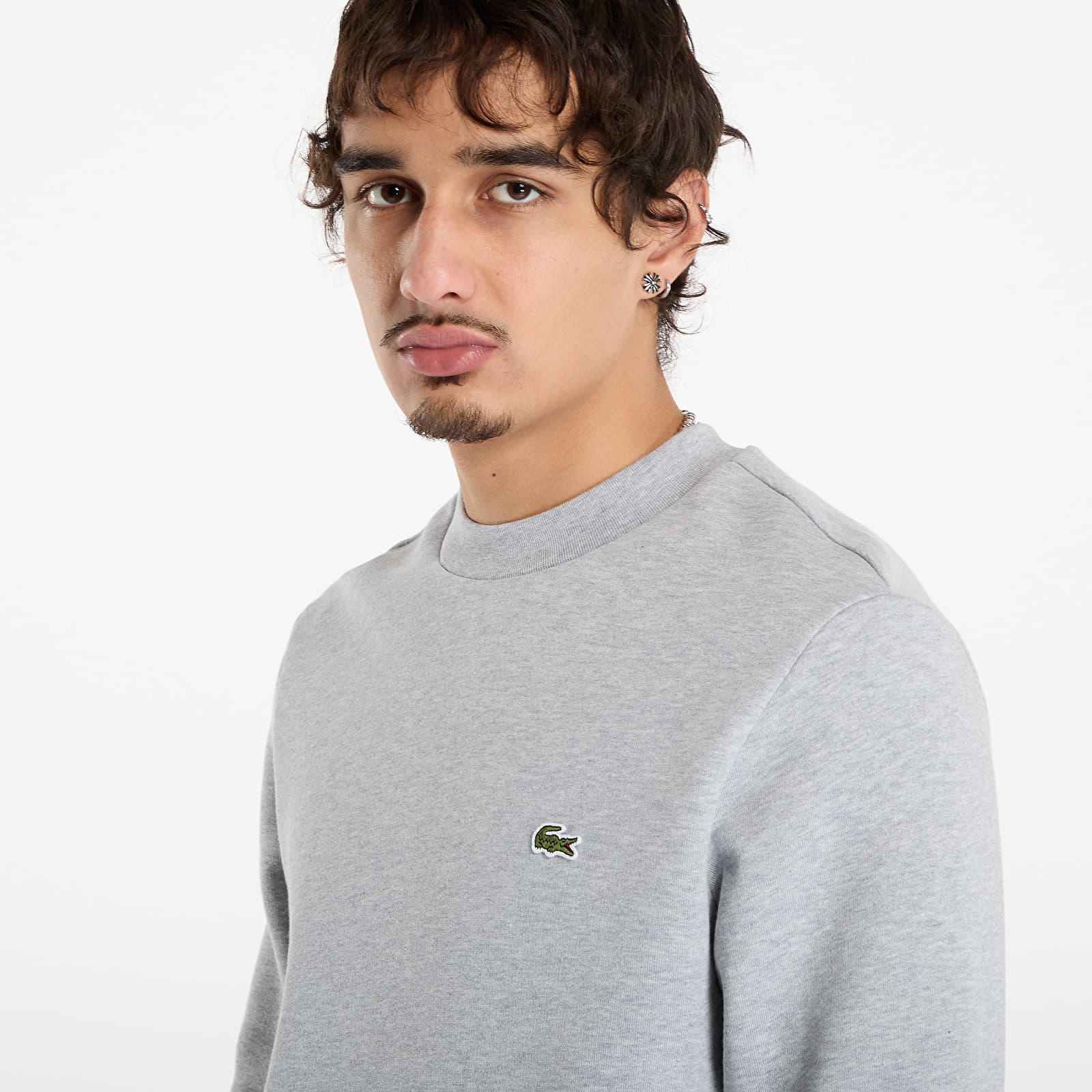 Sweatshirts LACOSTE Men's Sweatshirt Silver Chine