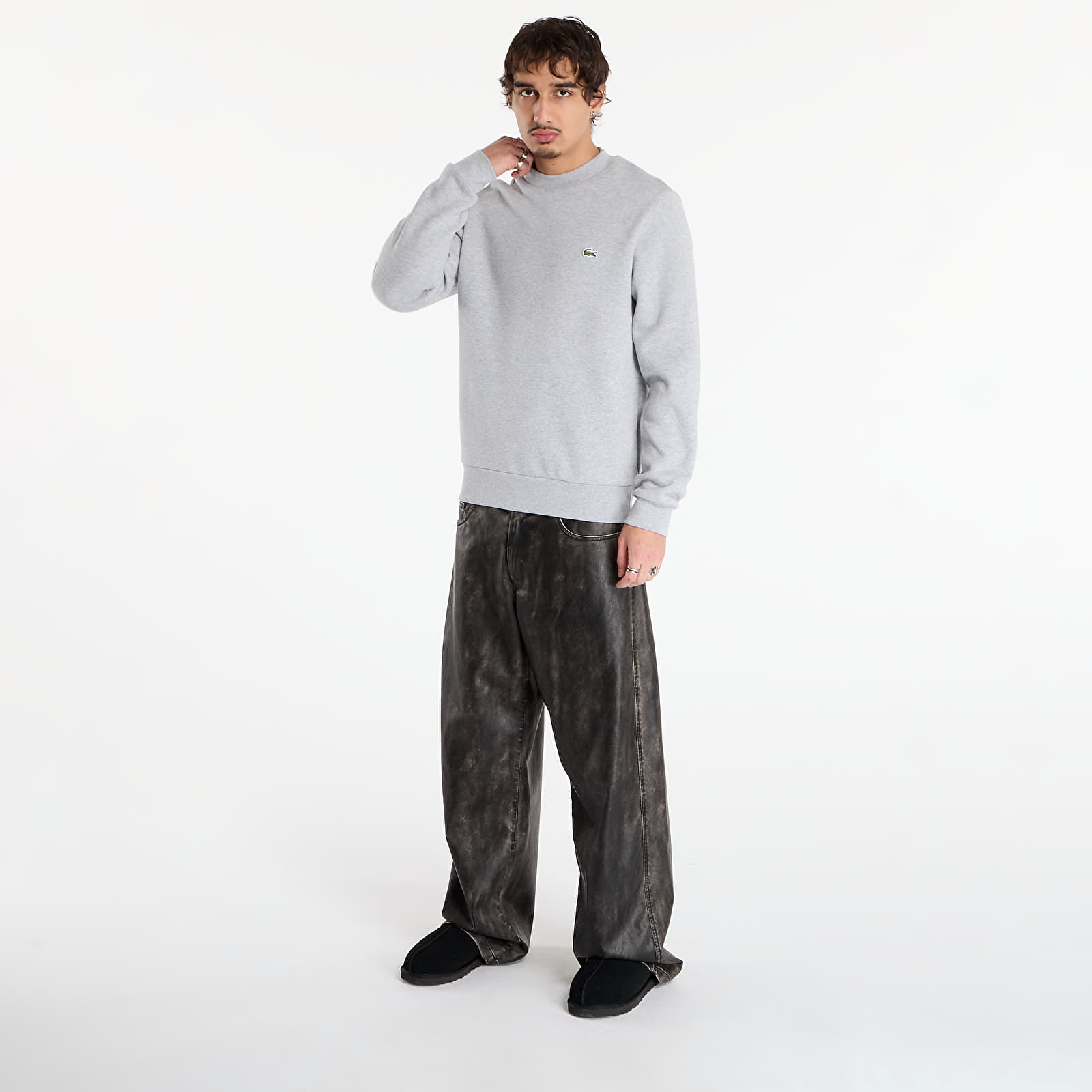 Sweatshirts LACOSTE Men's Sweatshirt Silver Chine