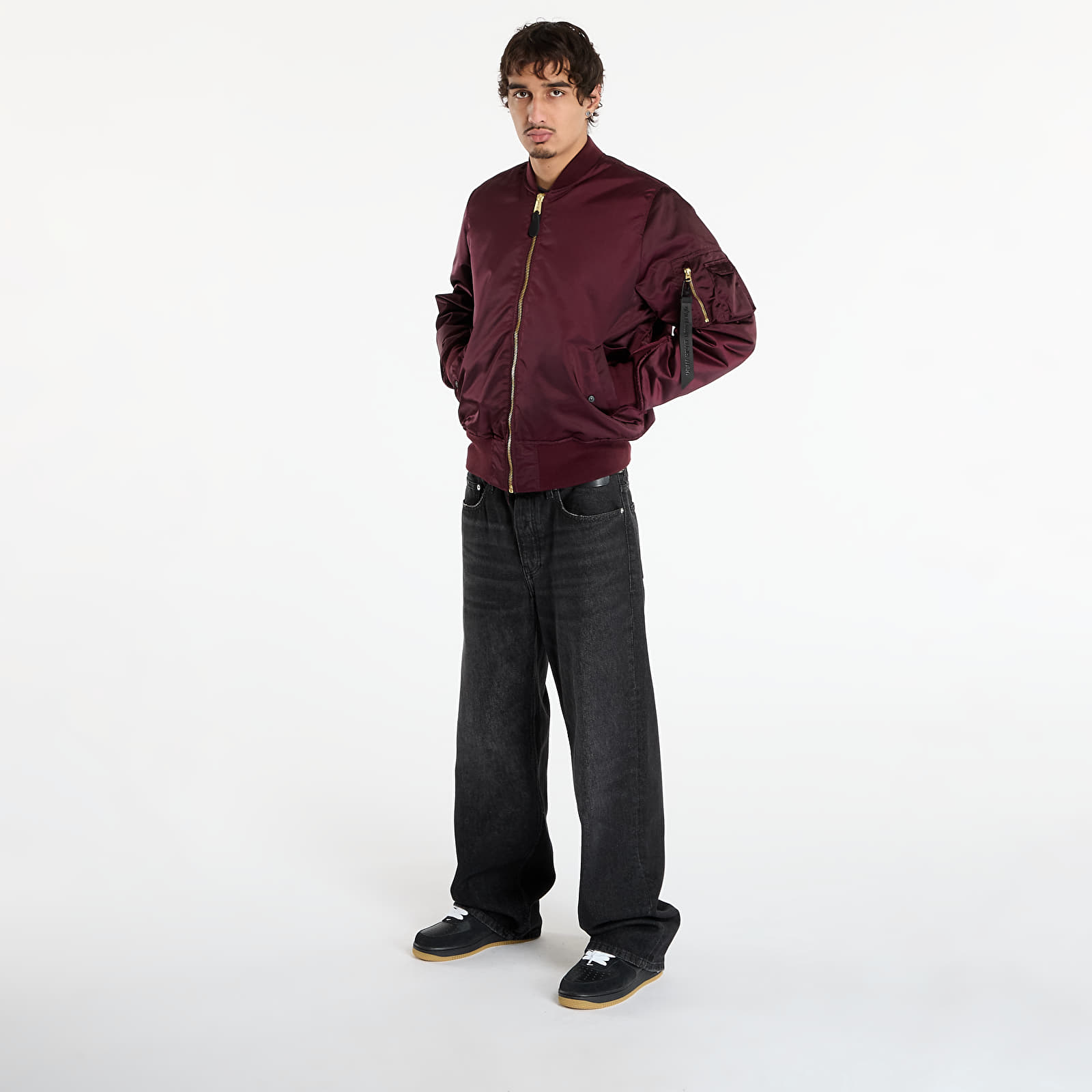 Jakas Alpha Industries MA-1 Base Flight Jacket Dark Cherry