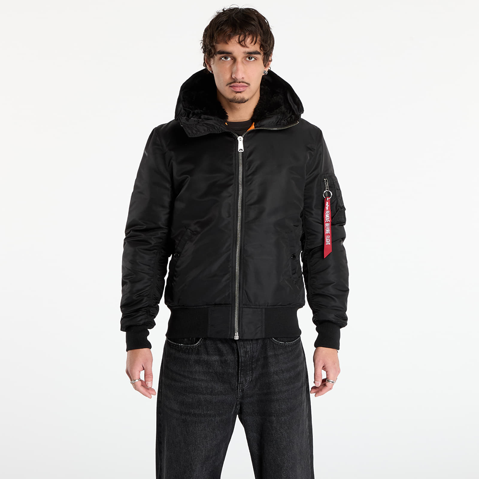 Jachetă Alpha Industries MA-1 Hooded Black XXL