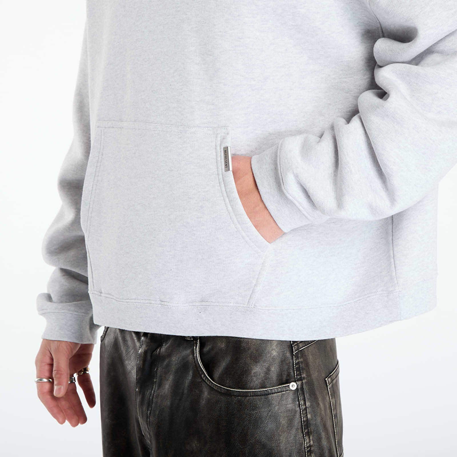 Hoodies voor heren REPRESENT Initial Boxy Oversized Hoodie UNISEX Ice Grey Marl