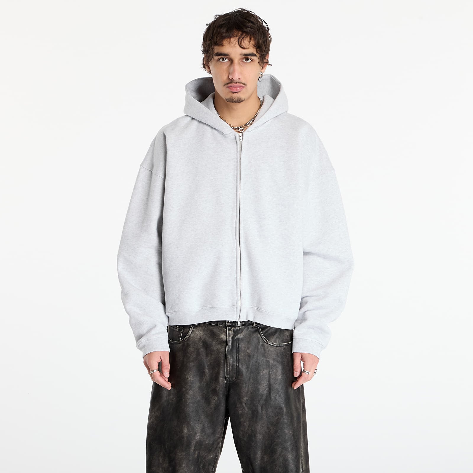 Sweatshirt REPRESENT Initial Boxy Zip Hoodie UNISEX Ice Grey Marl M