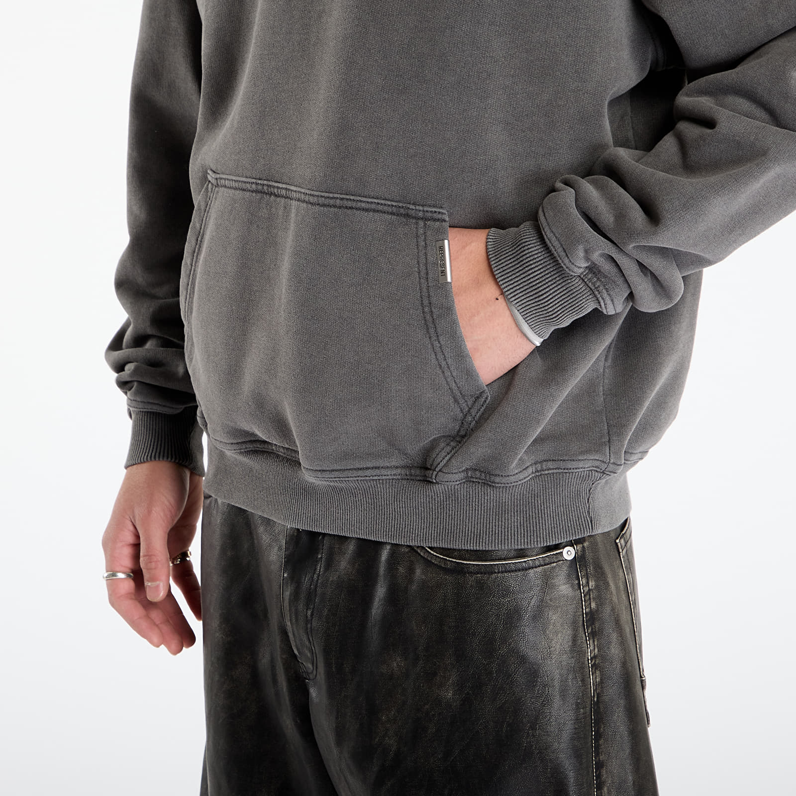 Luvtröjor för män REPRESENT Owners Club Script Hoodie UNISEX Vintage Grey