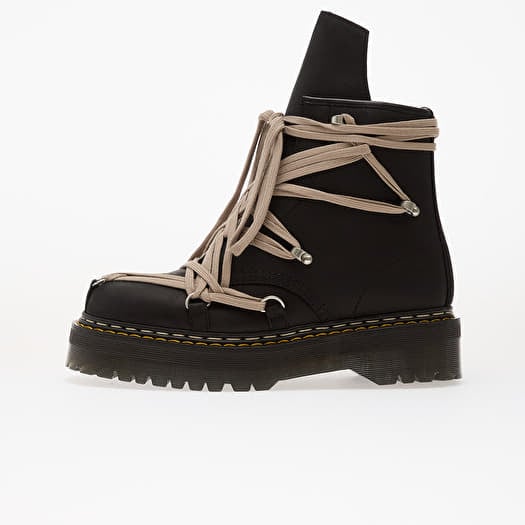 Rick Owens x Dr. Martens Leather Boots - 1460 Quad Sole Megalace® Boot Black