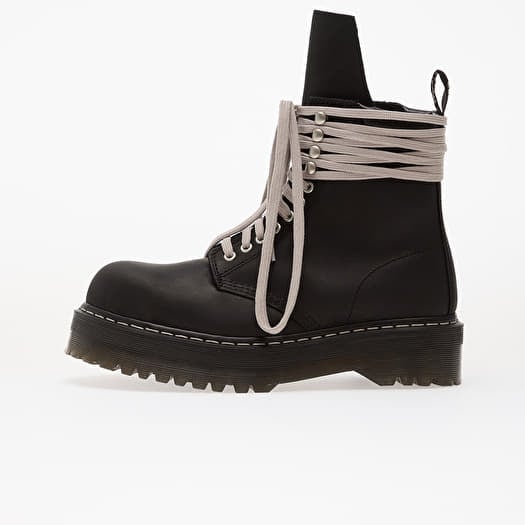 Rick Owens Leather Boots - Quad Sole Steel Toe Boot Black