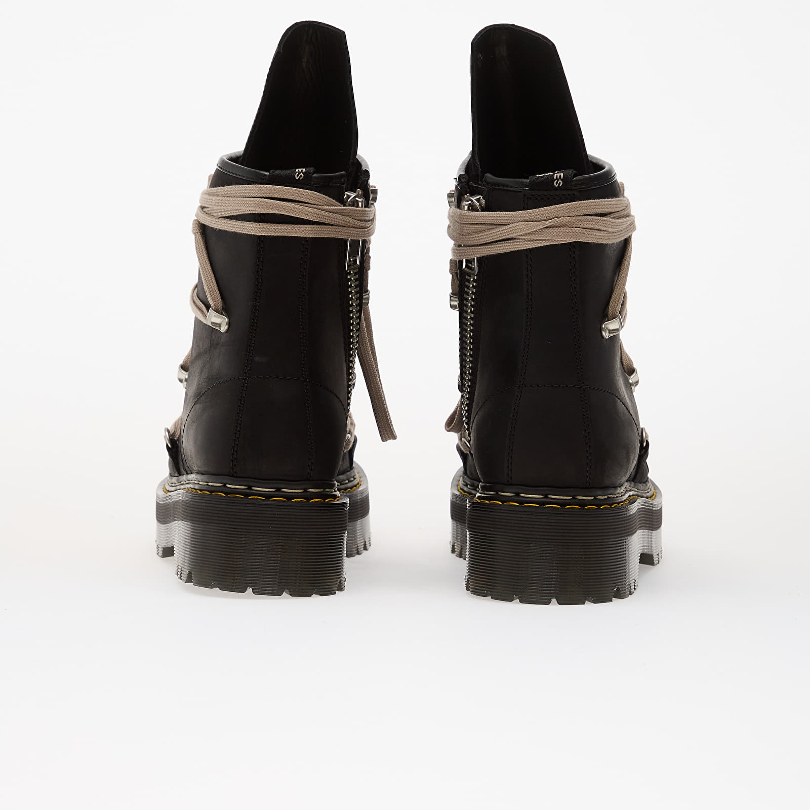 Herren Sneaker und Schuhe Rick Owens x Dr. Martens Leather Boots - 1460 Quad Sole Megalace® Boot Black