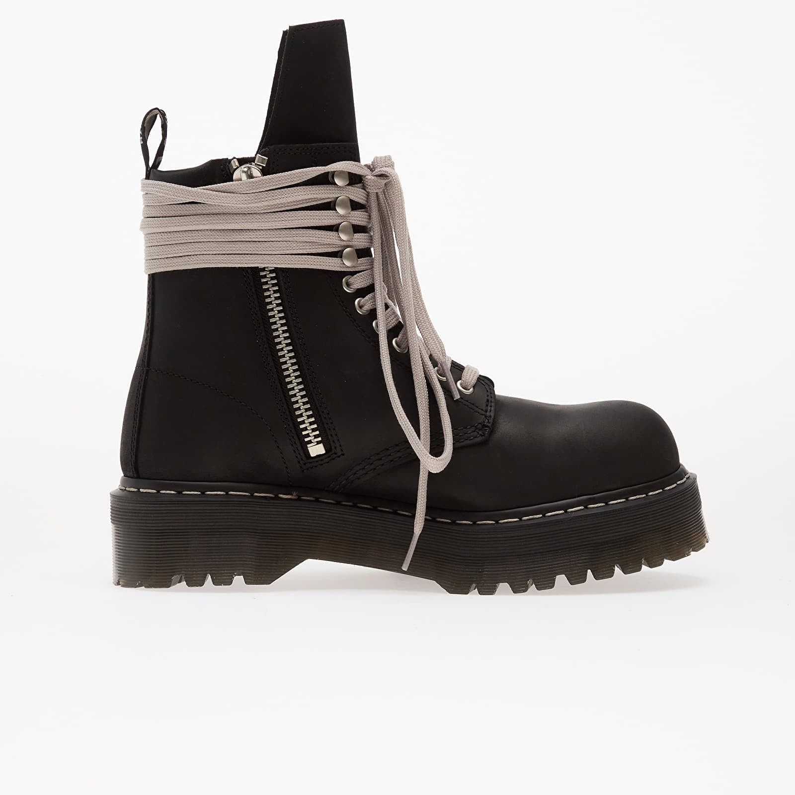 Chaussures et baskets homme Rick Owens Leather Boots - Quad Sole Steel Toe Boot Black