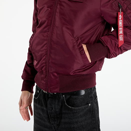 Jackets Alpha Industries MA-1 Zip Hood Backprint Dark Cherry