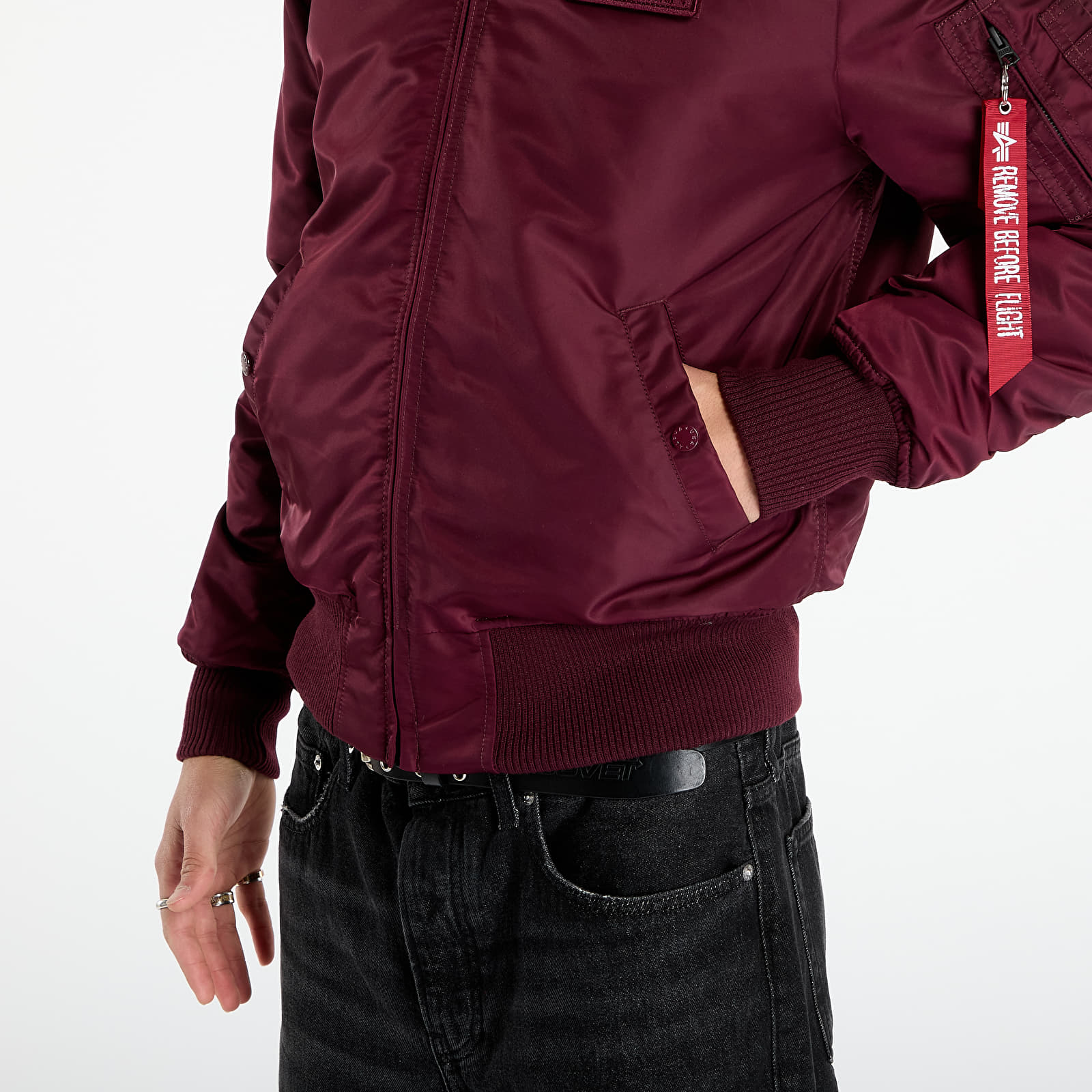 Jakas Alpha Industries MA-1 Zip Hood Backprint Dark Cherry