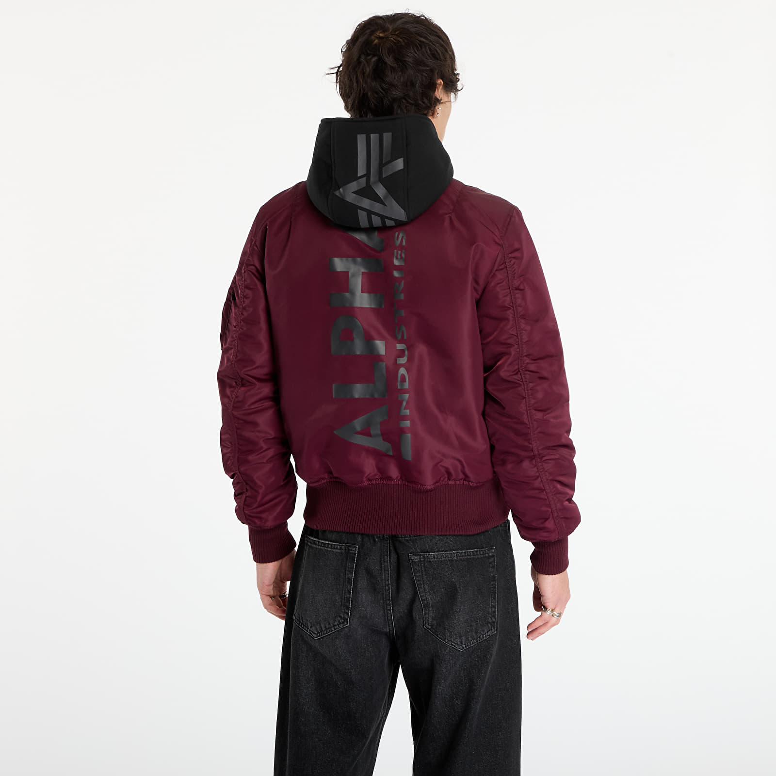 Jakas Alpha Industries MA-1 Zip Hood Backprint Dark Cherry