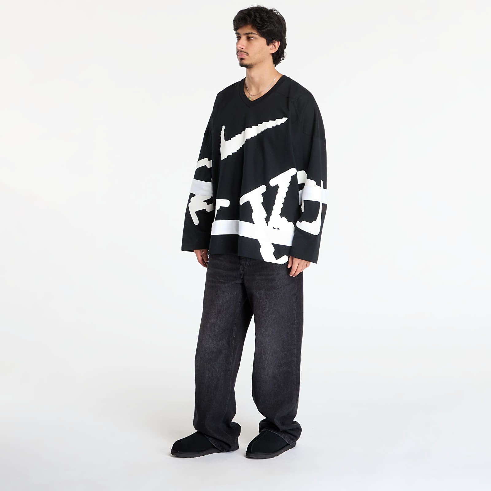 Herenshirts Nike Sportswear Club Men's Hockey Jersey Black/ White/ White