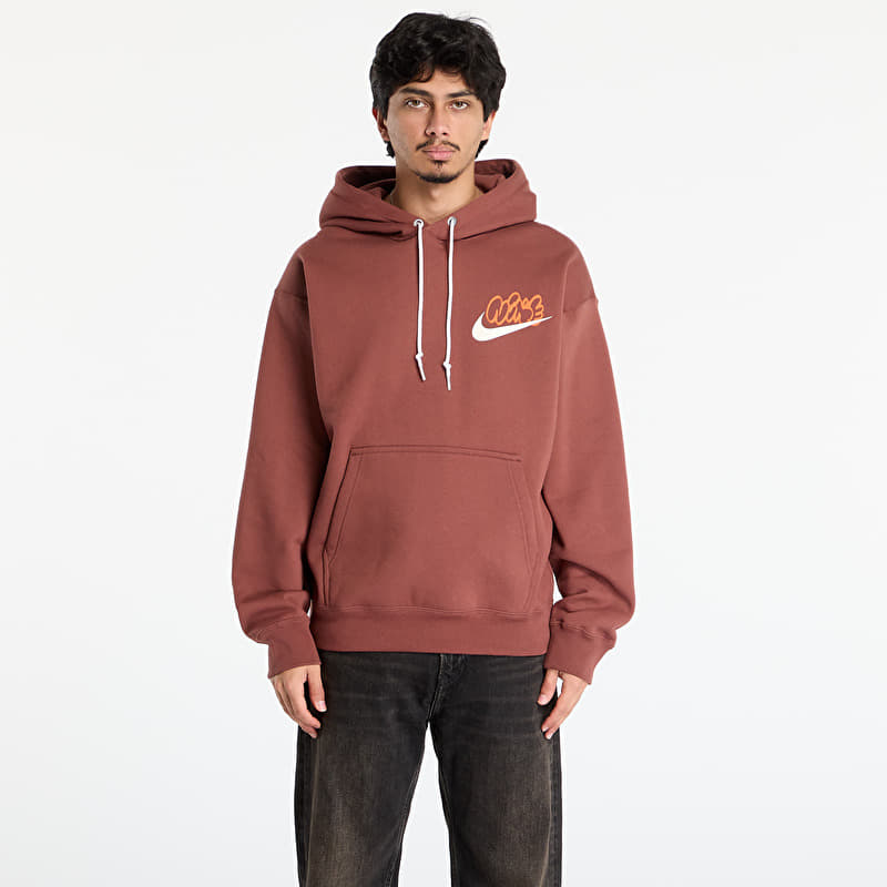 Nike Solo Swoosh Men's Fleece Hoodie Red Sepia