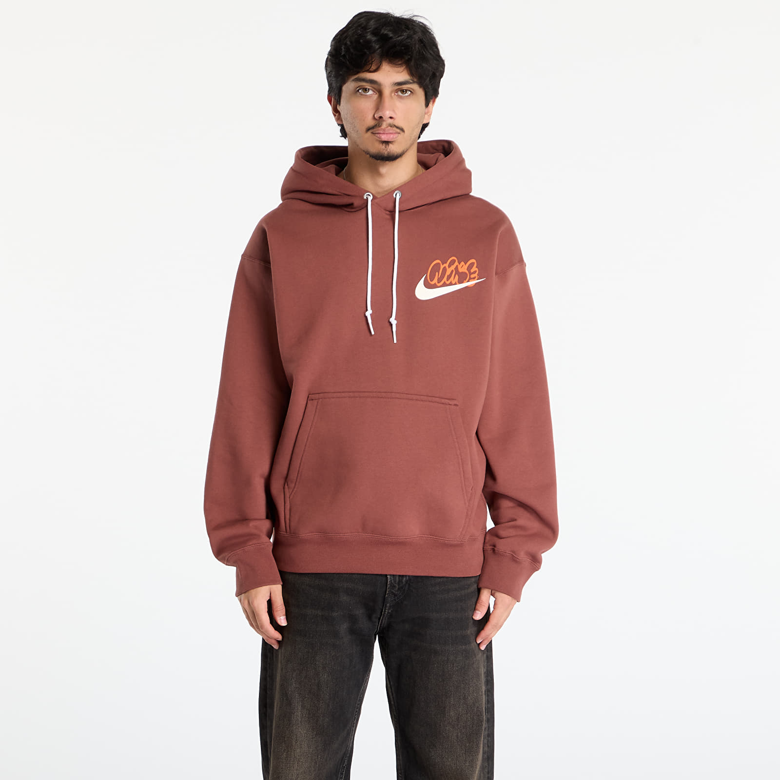 Dukserice Nike Solo Swoosh Men's Fleece Hoodie Red Sepia